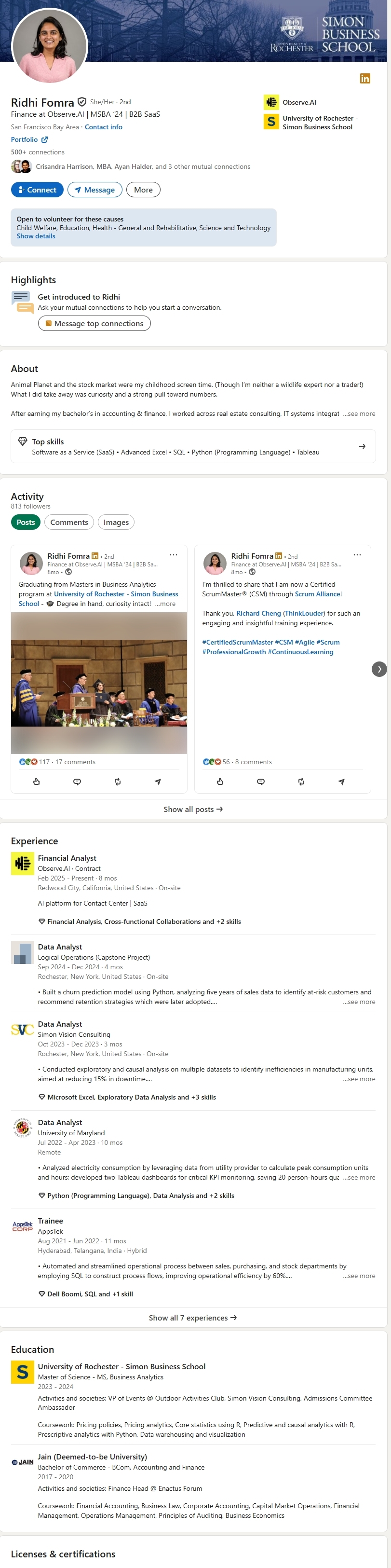 Optimized LinkedIn Profile Example